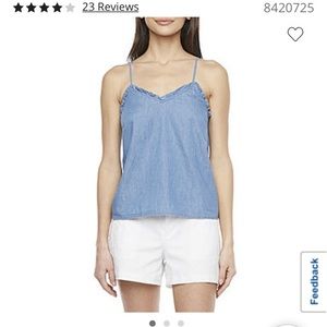 NWT spaghetti strap chambray top